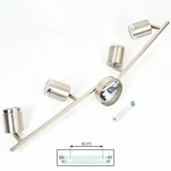 hofstein Plafonnier Autilla LED Nickel mat, 4 lumières