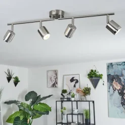 hofstein Plafonnier Autilla LED Nickel mat, 4 lumières