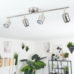 hofstein Plafonnier Autilla LED Nickel mat, 4 lumières