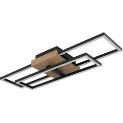 Lampes En Bois-Luminaires Globo Lighting Plafonnier Avelal LED Bois clair, Couleur bois, Noir, 1 lumière