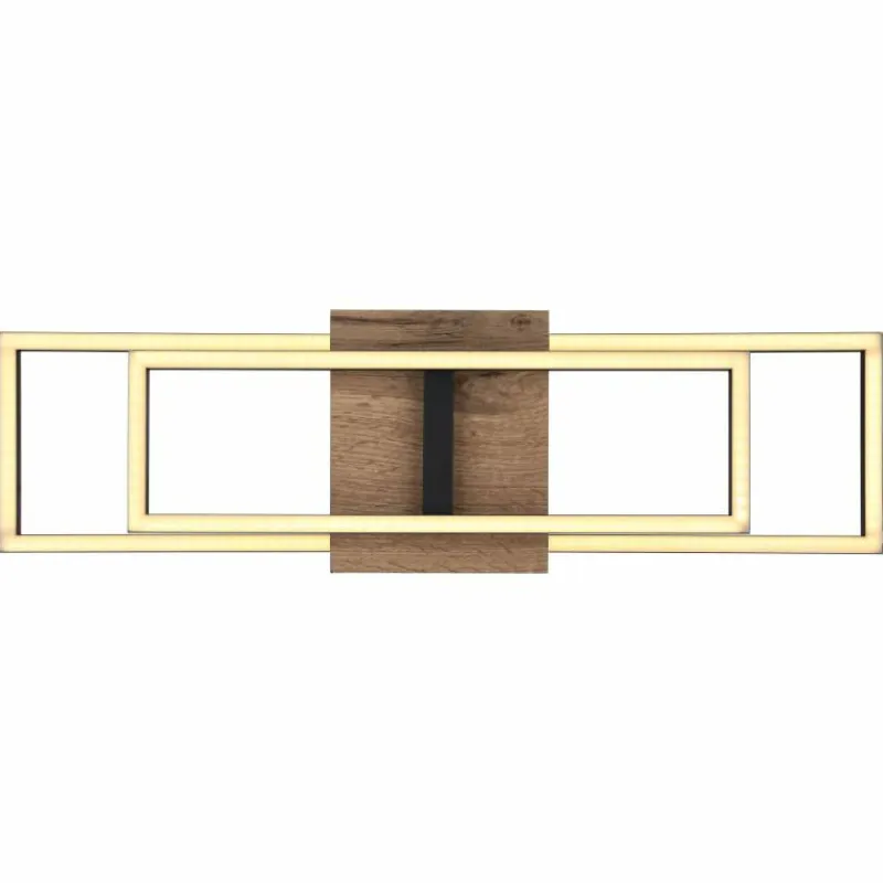 Lampes En Bois-Luminaires Globo Lighting Plafonnier Avelal LED Bois clair, Couleur bois, Noir, 1 lumière