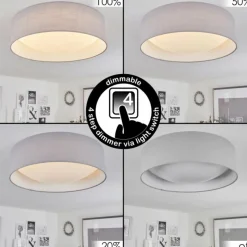 Lampes En Tissu-hofstein Plafonnier Aveledo Blanc, 1 lumière