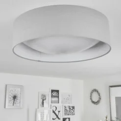 Lampes En Tissu-hofstein Plafonnier Aveledo Blanc, 1 lumière