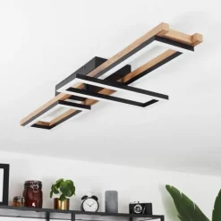 hofstein Plafonnier Ayajasco LED Brun, Couleur bois, Noir, 1 lumière