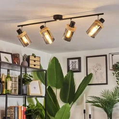 Luminaires Scandinaves-hofstein Plafonnier Azinhalinho Chrome, Noir, 4 lumières