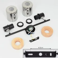 Luminaires Scandinaves-hofstein Plafonnier Azinhalinho Chrome, Noir, 2 lumières