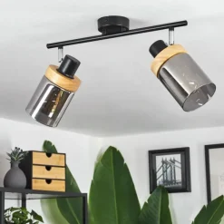 Luminaires Scandinaves-hofstein Plafonnier Azinhalinho Chrome, Noir, 2 lumières