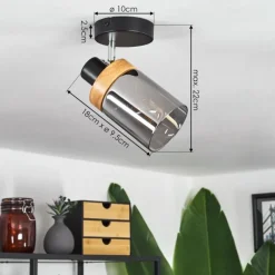 Luminaires Scandinaves-hofstein Plafonnier Azinhalinho Chrome, Noir, 1 lumière