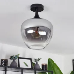 Suspension Verre Fumé-hofstein Plafonnier Azurara Clair, Fumé, 1 lumière