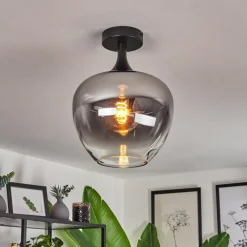 Suspension Verre Fumé-hofstein Plafonnier Azurara Clair, Fumé, 1 lumière