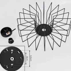Lampes Vintages & Rétros-hofstein Plafonnier Balaze Noir, 1 lumière