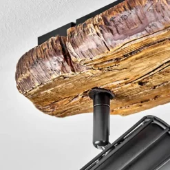 Lampes Vintages & Rétros-hofstein Plafonnier Bardhaman Bois clair, Couleur bois, Noir, 2 lumières