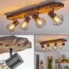 Lampes Vintages & Rétros-hofstein Plafonnier Bardhaman Brun, Couleur bois, Noir, 4 lumières
