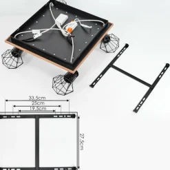 hofstein Plafonnier Bardhaman LED Brun, Chrome, Couleur bois, Noir, 5 lumières