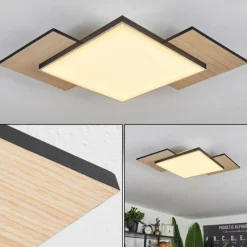 hofstein Plafonnier Barullu LED Bois clair, Noir, Blanc, 1 lumière