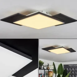 hofstein Plafonnier Barullu LED Bois clair, Noir, Blanc, 1 lumière