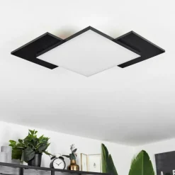 hofstein Plafonnier Barullu LED Bois clair, Noir, Blanc, 1 lumière