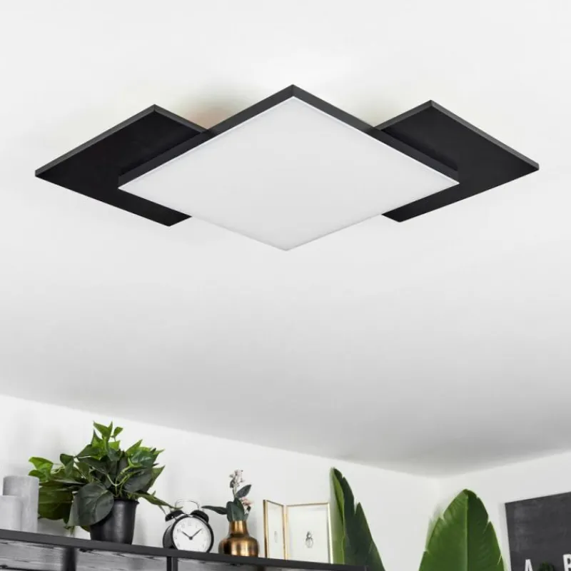 hofstein Plafonnier Barullu LED Bois clair, Noir, Blanc, 1 lumière