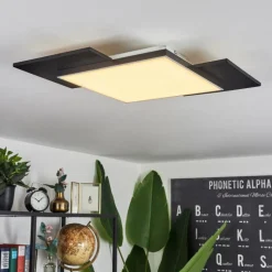 hofstein Plafonnier Barullu LED Bois clair, Noir, Blanc, 1 lumière