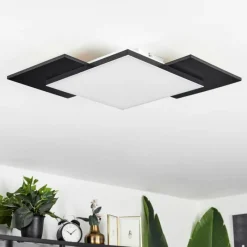 hofstein Plafonnier Barullu LED Bois clair, Noir, Blanc, 1 lumière