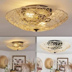 Luminaires Scandinaves-hofstein Plafonnier Battenans Écru, 2 lumières