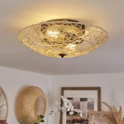 Luminaires Scandinaves-hofstein Plafonnier Battenans Écru, 2 lumières