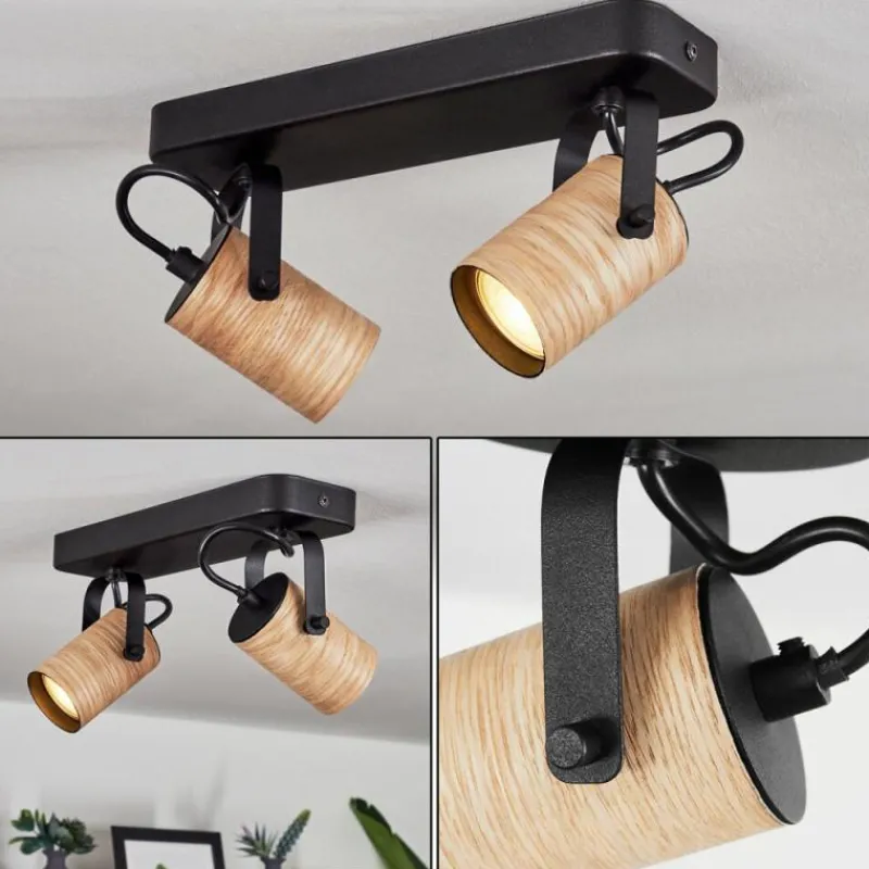 hofstein Plafonnier Beleco Écru, Noir, 2 lumières