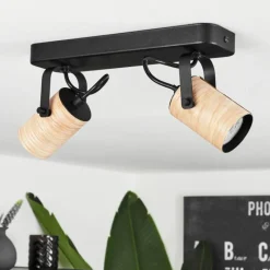 hofstein Plafonnier Beleco Écru, Noir, 2 lumières