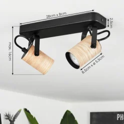 hofstein Plafonnier Beleco Écru, Noir, 2 lumières