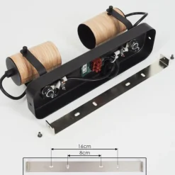 hofstein Plafonnier Beleco Écru, Noir, 2 lumières