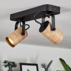 hofstein Plafonnier Beleco Écru, Noir, 2 lumières