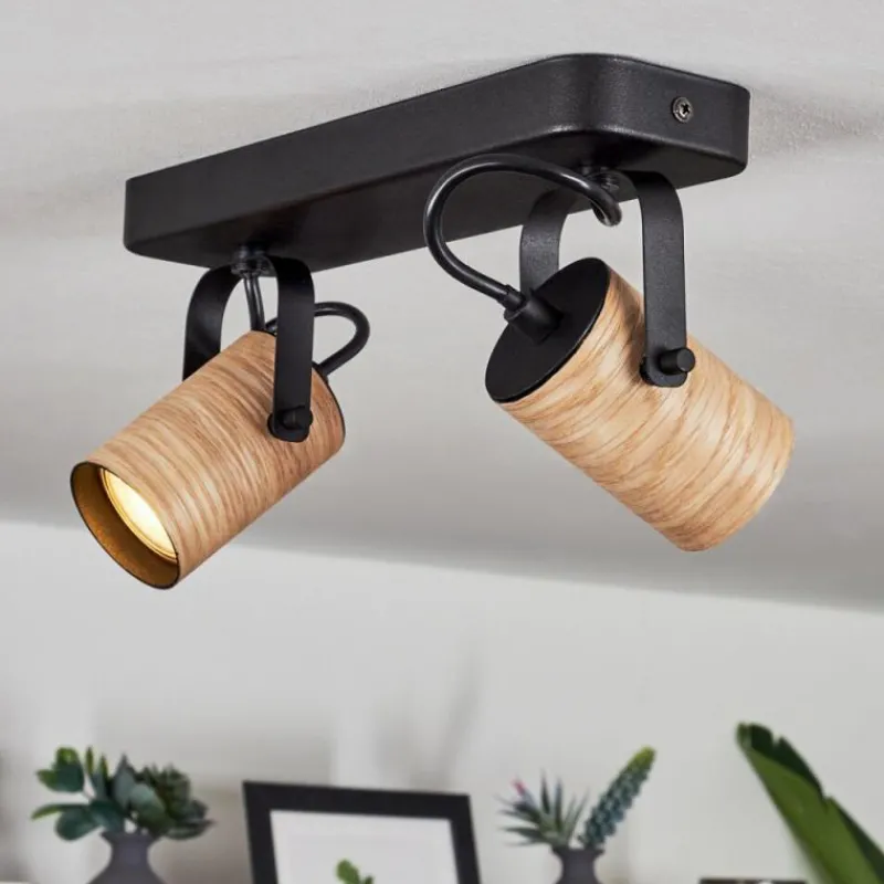 hofstein Plafonnier Beleco Écru, Noir, 2 lumières