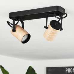 hofstein Plafonnier Beleco Écru, Noir, 2 lumières