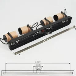 hofstein Plafonnier Beleco Écru, Noir, 4 lumières