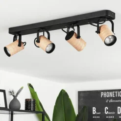 hofstein Plafonnier Beleco Écru, Noir, 4 lumières