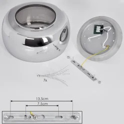 Suspension Verre Fumé-hofstein Plafonnier Belleguette Argenté, 3 lumières