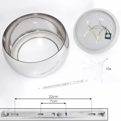 Suspension Verre Fumé-hofstein Plafonnier Belleguette Argenté, 5 lumières