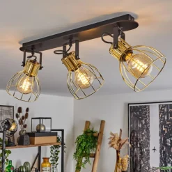Lampes Industrielles-hofstein Plafonnier Bitterroot Noir, 3 lumières