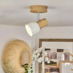 Luminaires Scandinaves-hofstein Plafonnier Breuvannes Chrome, Écru, 1 lumière