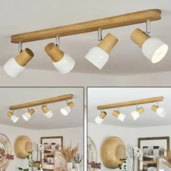 Luminaires Scandinaves-hofstein Plafonnier Breuvannes Chrome, Écru, 4 lumières