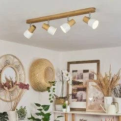 Luminaires Scandinaves-hofstein Plafonnier Breuvannes Chrome, Écru, 4 lumières