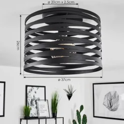 hofstein Plafonnier Bust Noir, 1 lumière