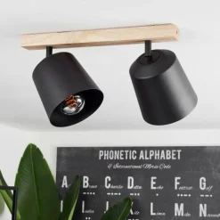 Luminaires Scandinaves-hofstein Plafonnier Caetanos Bois clair, 2 lumières