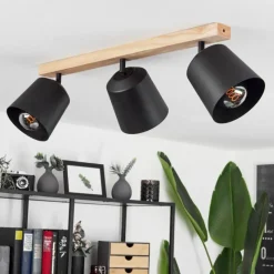 Luminaires Scandinaves-hofstein Plafonnier Caetanos Bois clair, 3 lumières