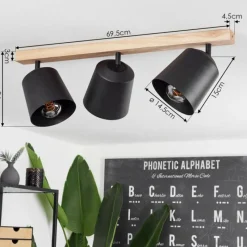 Luminaires Scandinaves-hofstein Plafonnier Caetanos Bois clair, 3 lumières