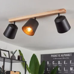 Luminaires Scandinaves-hofstein Plafonnier Caetanos Bois clair, 3 lumières