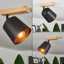 Lampes En Bois-hofstein Plafonnier Caetanos Écru, 1 lumière