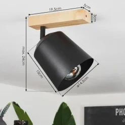 Lampes En Bois-hofstein Plafonnier Caetanos Écru, 1 lumière