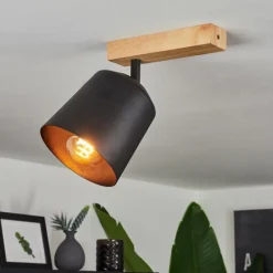 Lampes En Bois-hofstein Plafonnier Caetanos Écru, 1 lumière