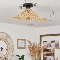 Style Boho-Chic-hofstein Plafonnier Callide Noir, 1 lumière